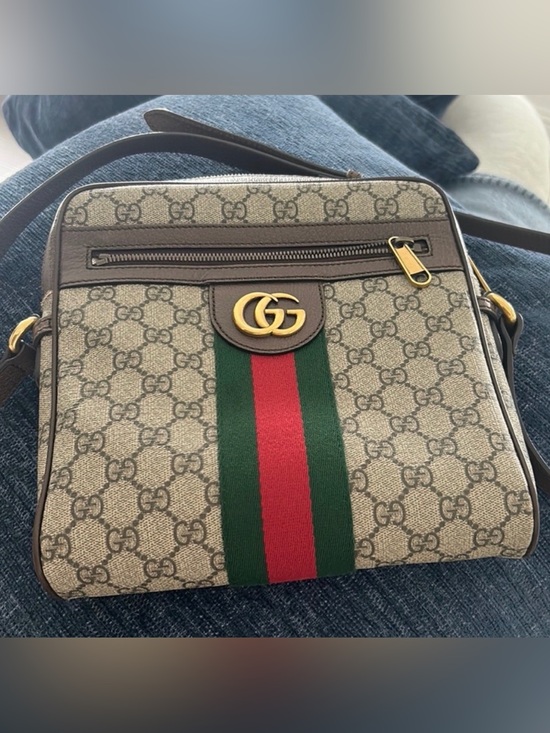Gucci Handbags - GG Crossbody Bag with Green & Red Web